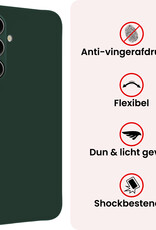 NoXx NoXx Samsung Galaxy S26 Hoesje Siliconen Met Screenprotector - Donkergroen