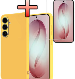 NoXx NoXx Samsung Galaxy S26 Hoesje Siliconen Met Screenprotector - Geel