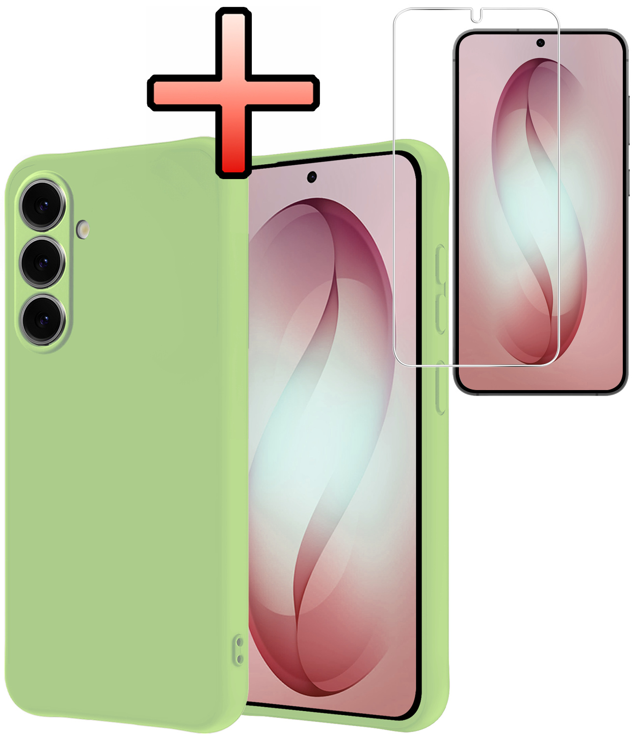 NoXx NoXx Samsung Galaxy S26 Hoesje Siliconen Met Screenprotector - Groen