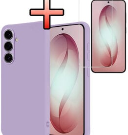 NoXx NoXx Samsung Galaxy S26 Hoesje Siliconen Met Screenprotector - Lila