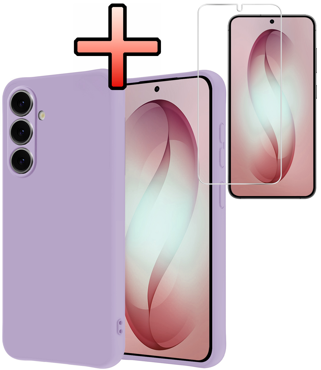 NoXx NoXx Samsung Galaxy S26 Hoesje Siliconen Met Screenprotector - Lila
