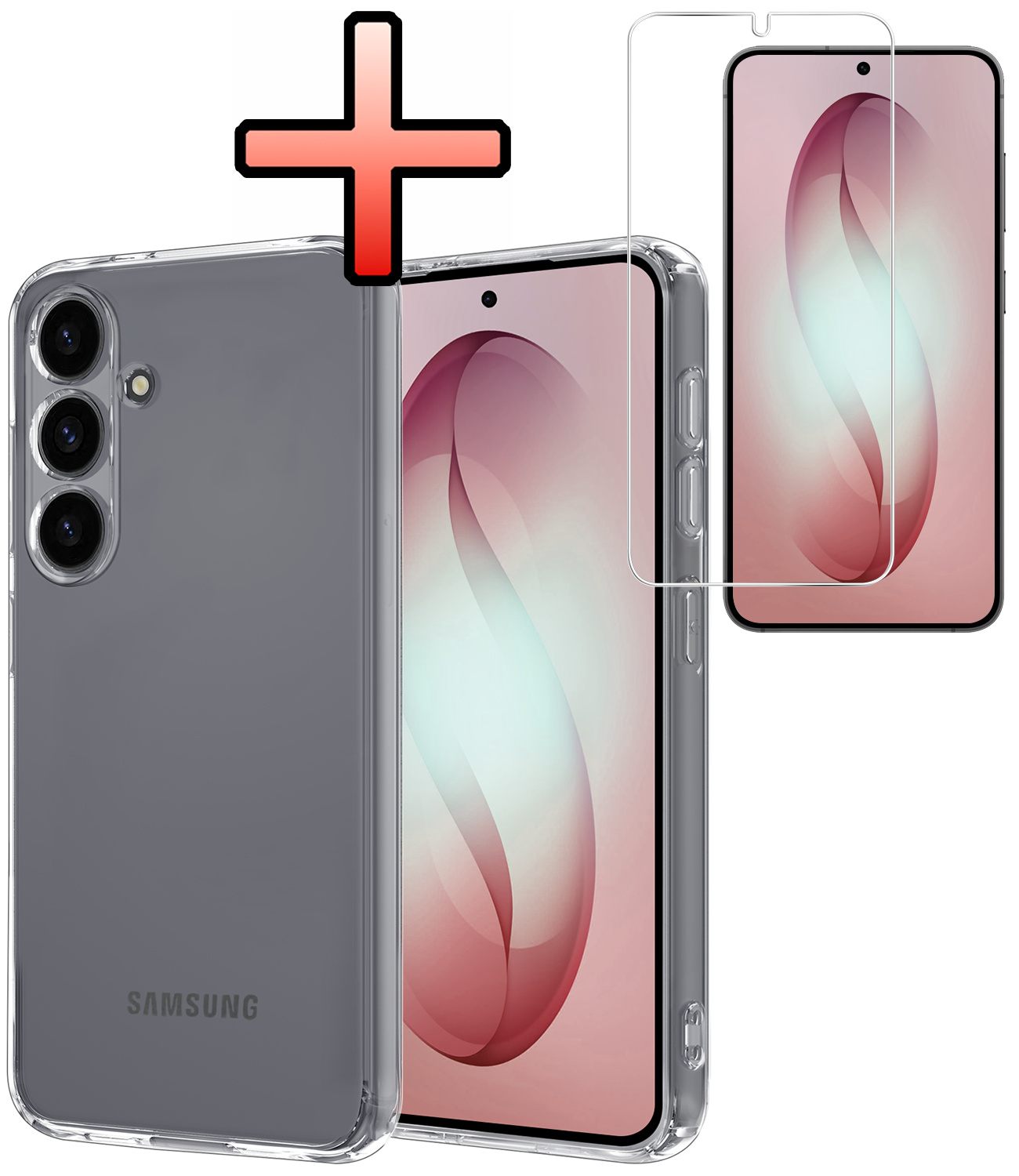 NoXx NoXx Samsung Galaxy S26 Hoesje Siliconen Met Screenprotector - Transparant