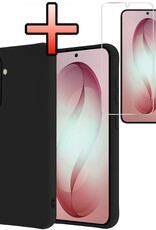 NoXx NoXx Samsung Galaxy S26 Hoesje Siliconen Met Screenprotector - Zwart