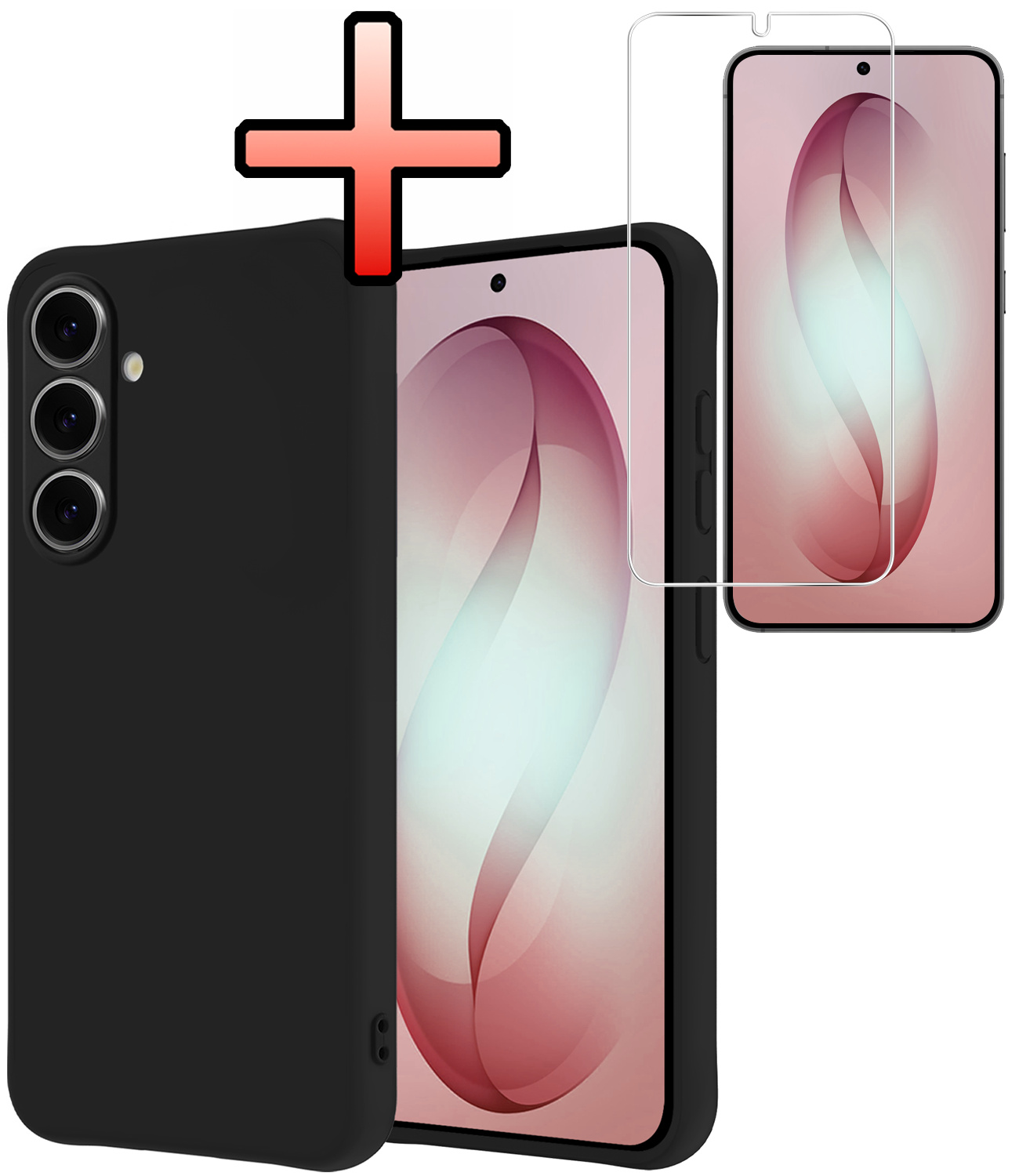 NoXx NoXx Samsung Galaxy S26 Hoesje Siliconen Met Screenprotector - Zwart