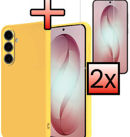 NoXx NoXx Samsung Galaxy S26 Hoesje Siliconen Met 2x Screenprotector - Geel