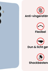 NoXx NoXx Samsung Galaxy S26 Hoesje Siliconen Met 2x Screenprotector - Lichtblauw
