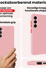 NoXx NoXx Samsung Galaxy S26 Hoesje Siliconen Met 2x Screenprotector - Lichtroze