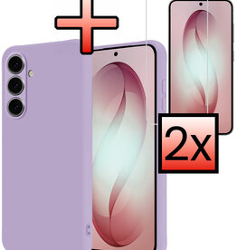 NoXx NoXx Samsung Galaxy S26 Hoesje Siliconen Met 2x Screenprotector - Lila