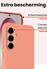 NoXx NoXx Samsung Galaxy S26 Hoesje Siliconen Met 2x Screenprotector - Perzik