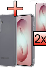 NoXx NoXx Samsung Galaxy S26 Hoesje Siliconen Met 2x Screenprotector - Transparant
