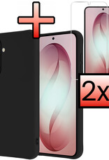 NoXx NoXx Samsung Galaxy S26 Hoesje Siliconen Met 2x Screenprotector - Zwart