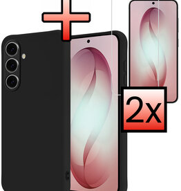 NoXx NoXx Samsung Galaxy S26 Hoesje Siliconen Met 2x Screenprotector - Zwart