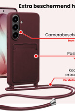 NoXx NoXx Samsung Galaxy S26 Hoesje Pashouder met Koord - Aubergine