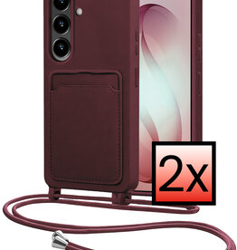 NoXx NoXx Samsung Galaxy S26 Hoesje Pashouder met Koord - Aubergine - 2 PACK