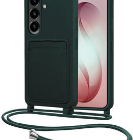 NoXx NoXx Samsung Galaxy S26 Hoesje Pashouder met Koord - Donkergroen