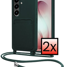 NoXx NoXx Samsung Galaxy S26 Hoesje Pashouder met Koord - Donkergroen - 2 PACK