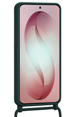 NoXx NoXx Samsung Galaxy S26 Hoesje Pashouder met Koord Met 2x Screenprotector - Donkergroen