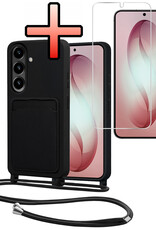 NoXx NoXx Samsung Galaxy S26 Hoesje Pashouder met Koord Met Screenprotector - Zwart