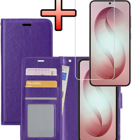 NoXx NoXx Samsung Galaxy S26 Hoesje Bookcase Met Screenprotector - Paars