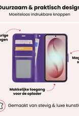 NoXx NoXx Samsung Galaxy S26 Hoesje Bookcase Met Screenprotector - Paars