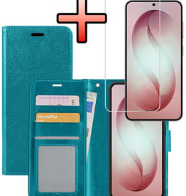 NoXx NoXx Samsung Galaxy S26 Hoesje Bookcase Met Screenprotector - Turquoise
