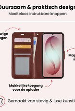 NoXx NoXx Samsung Galaxy S26 Hoesje Bookcase Met 2x Screenprotector - Bruin