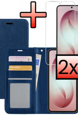 NoXx NoXx Samsung Galaxy S26 Hoesje Bookcase Met 2x Screenprotector - Donkerblauw