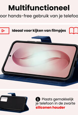 NoXx NoXx Samsung Galaxy S26 Hoesje Bookcase Met 2x Screenprotector - Donkerblauw