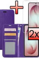 NoXx NoXx Samsung Galaxy S26 Hoesje Bookcase Met 2x Screenprotector - Paars