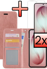 NoXx NoXx Samsung Galaxy S26 Hoesje Bookcase Met 2x Screenprotector - Rose Goud