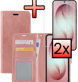 NoXx NoXx Samsung Galaxy S26 Hoesje Bookcase Met 2x Screenprotector - Rose Goud
