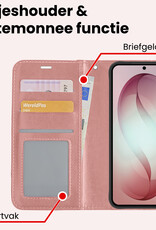 NoXx NoXx Samsung Galaxy S26 Hoesje Bookcase Met 2x Screenprotector - Rose Goud