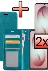 NoXx NoXx Samsung Galaxy S26 Hoesje Bookcase Met 2x Screenprotector - Turquoise