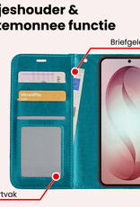 NoXx NoXx Samsung Galaxy S26 Hoesje Bookcase Met 2x Screenprotector - Turquoise