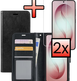 NoXx NoXx Samsung Galaxy S26 Hoesje Bookcase Met 2x Screenprotector - Zwart