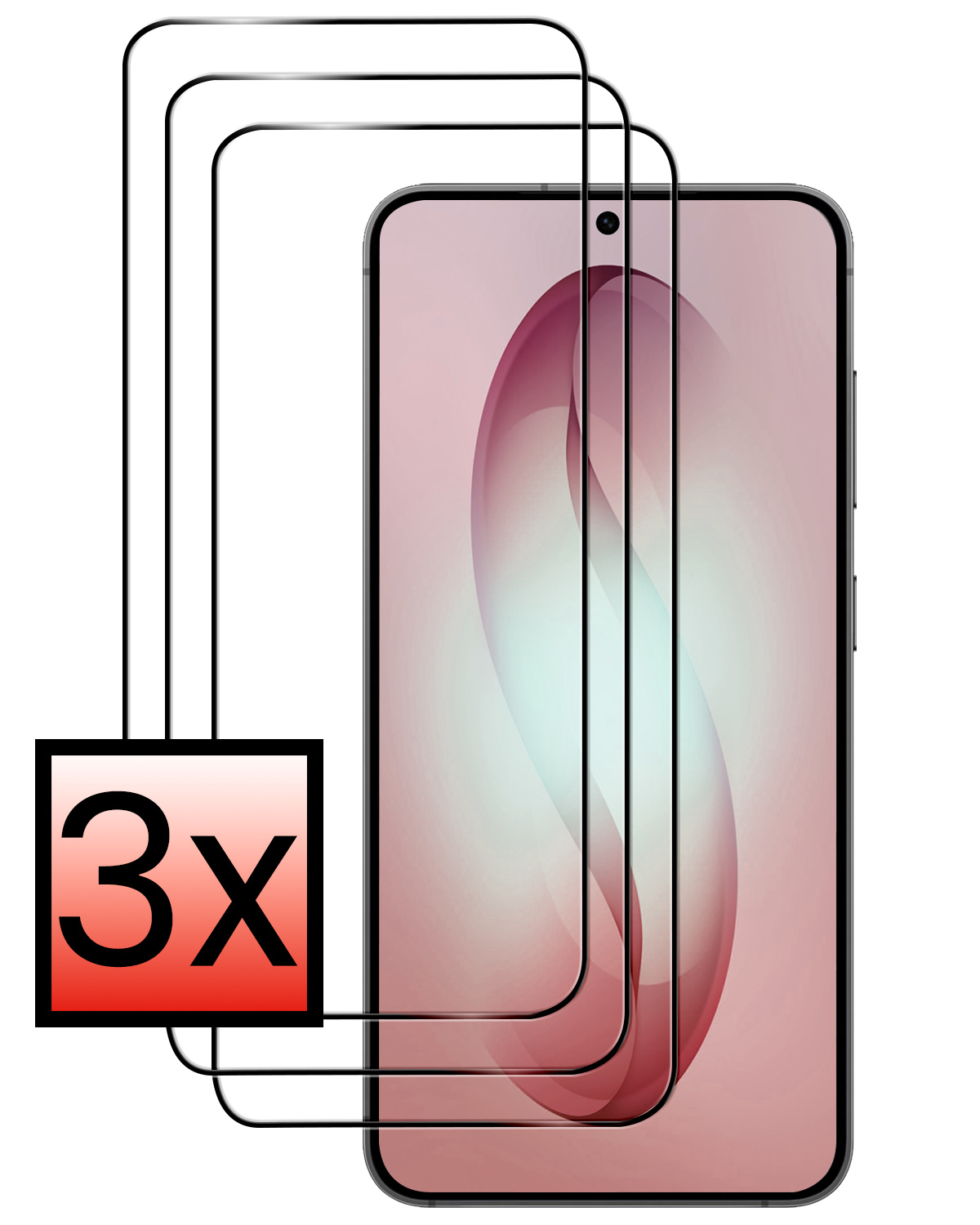NoXx NoXx Samsung Galaxy S26 Plus Screenprotector Glas Full Cover - 3 PACK