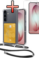 NoXx NoXx Samsung Galaxy S26 Plus Hoesje Pashouder met Koord Met Screenprotector