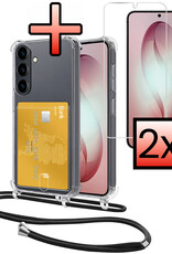 NoXx NoXx Samsung Galaxy S26 Plus Hoesje Pashouder met Koord Met 2x Screenprotector