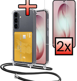 NoXx NoXx Samsung Galaxy S26 Plus Hoesje Pashouder met Koord Met 2x Screenprotector