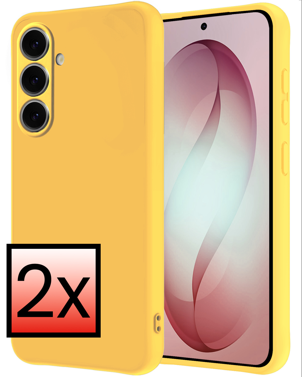 NoXx NoXx Samsung Galaxy S26 Plus Hoesje Siliconen - Geel - 2 PACK