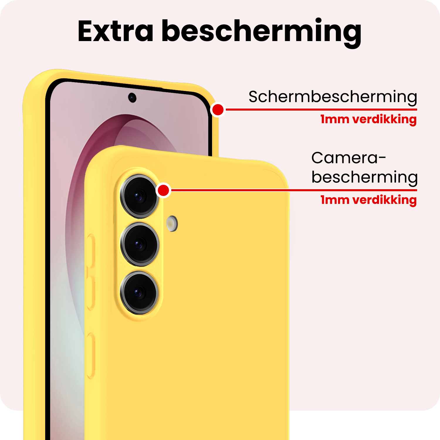 NoXx NoXx Samsung Galaxy S26 Plus Hoesje Siliconen - Geel - 2 PACK