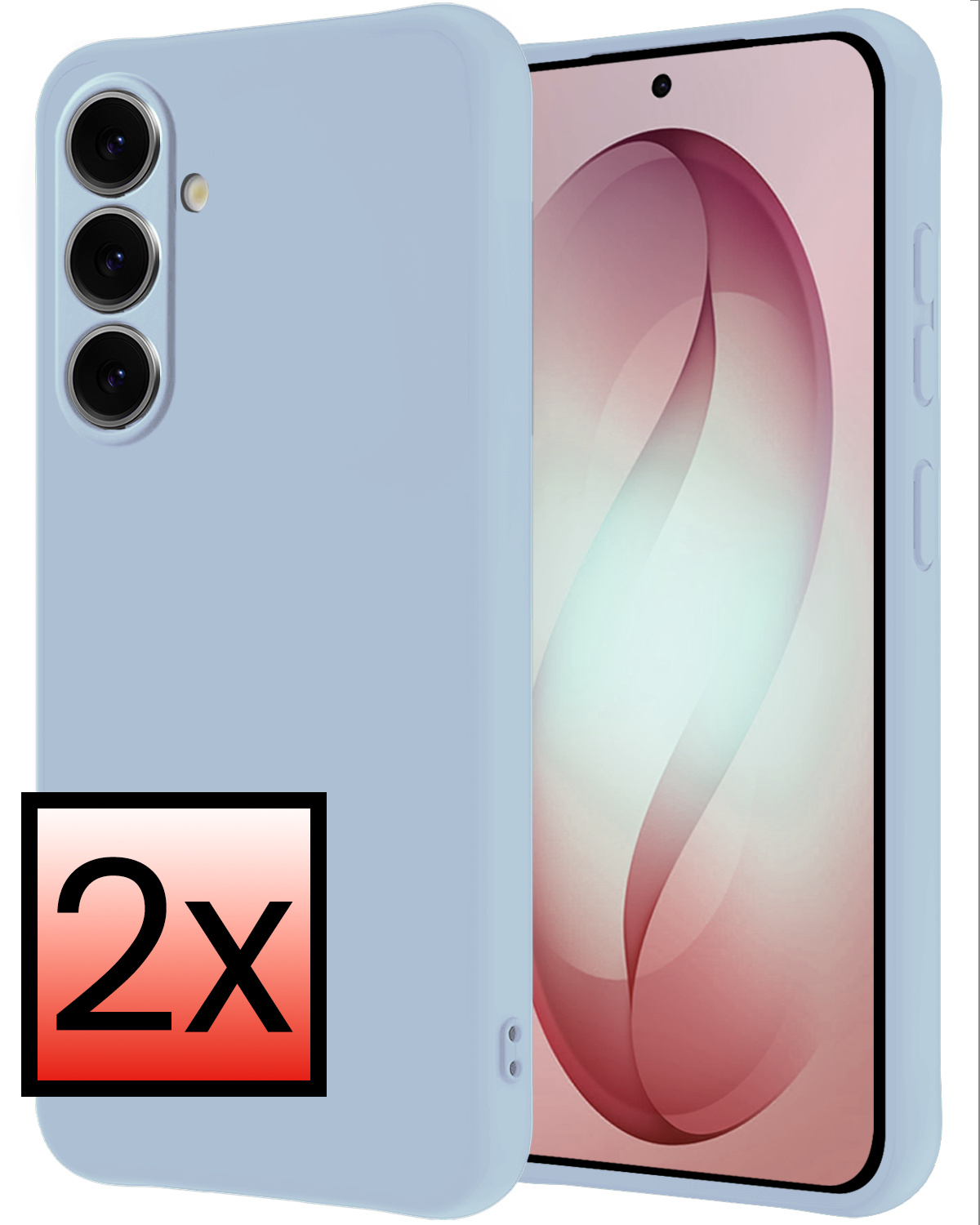 NoXx NoXx Samsung Galaxy S26 Plus Hoesje Siliconen - Lichtblauw - 2 PACK