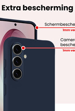 NoXx NoXx Samsung Galaxy S26 Plus Hoesje Siliconen Met Screenprotector - Donkerblauw