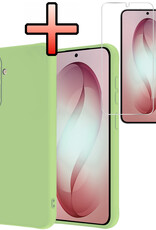 NoXx NoXx Samsung Galaxy S26 Plus Hoesje Siliconen Met Screenprotector - Groen