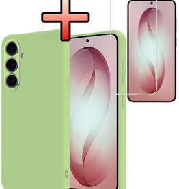 NoXx NoXx Samsung Galaxy S26 Plus Hoesje Siliconen Met Screenprotector - Groen