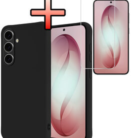 NoXx NoXx Samsung Galaxy S26 Plus Hoesje Siliconen Met Screenprotector - Zwart