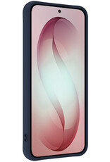 NoXx NoXx Samsung Galaxy S26 Plus Hoesje Siliconen Met 2x Screenprotector - Donkerblauw