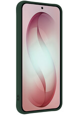 NoXx NoXx Samsung Galaxy S26 Plus Hoesje Siliconen Met 2x Screenprotector - Donkergroen