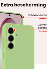 NoXx NoXx Samsung Galaxy S26 Plus Hoesje Siliconen Met 2x Screenprotector - Groen