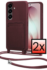 NoXx NoXx Samsung Galaxy S26 Plus Hoesje Pashouder met Koord - Aubergine - 2 PACK